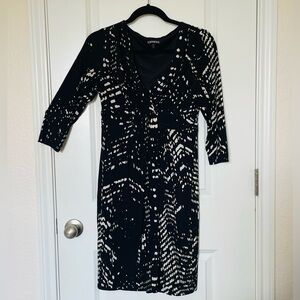 Express Black and white Sheath Dress